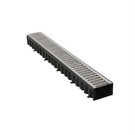 Caniveau polypropylène ACO Hexaline largeur 12,6 cm x hauteur 7,6 cm en 1 ml avec grille en acier galvanisé, l'unité