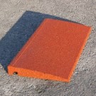 Bordure caoutchouc chanfreinée Hexdalle XE 50 x 25 cm, ép 1 à 4,5 cm, couleur rouge brique, l'unité