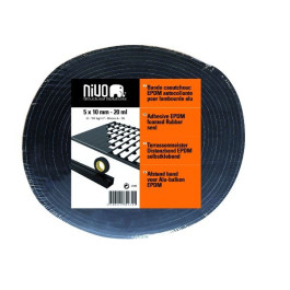 Bande Anti-fatigue EPDM Noir - 75 X 2 Mm, Longueur 5 M, Résistante Aux Intempéries Et à L'usure