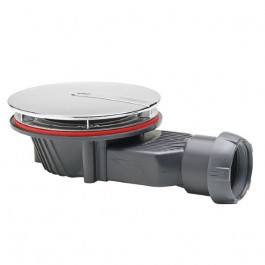Wirquin 30719686 Bonde de Douche Slim D90 dôme abs Sortie D40-43, Gris & 30723382 Membrane Slim avec Filtre à Cheveux Amovible pour bonde de Douche, Rouge et Gris