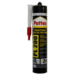 PATTEX Colle Fixation Tous Matériaux, Colle Blanche, Colle Polymère Pour Fixation En Intérieur Et Extérieur - Cartouche 450g, Blanc