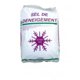 Sel de déneigement routier sac 25 kg, chlorure de sodium en sac,  antidérapant. Quantité 1 - Absigns SAS