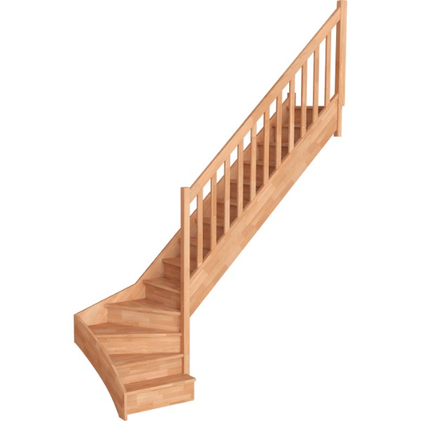 escalier quart tournant hetre