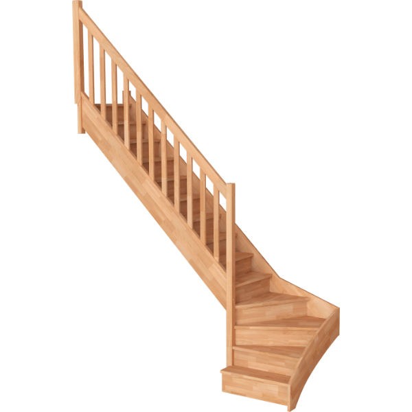 escalier quart tournant droit hetre