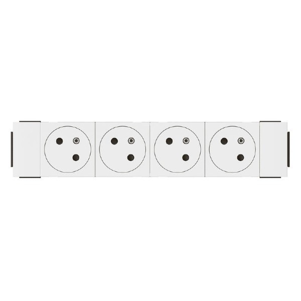 Prise de Courant Quadruple 2P+T Legrand Surface Soluclip Blanc 077104L