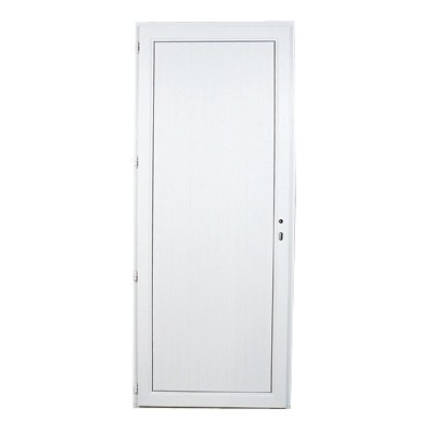 Porte de service en PVC panneau plein droite, 205 x 90 cm