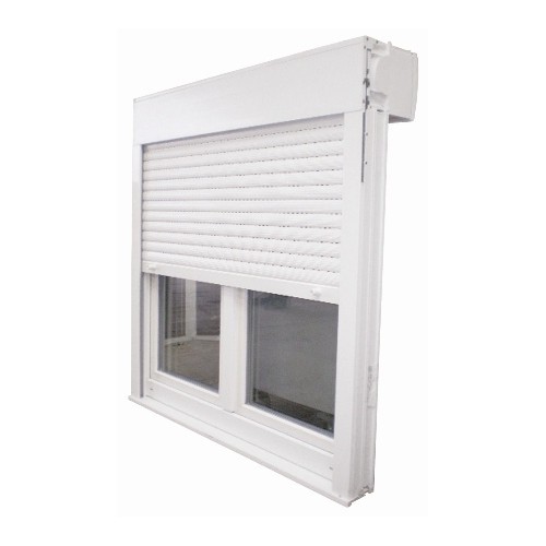 Fenêtre PVC 2 vantaux avec volet intégré, 135 x 120 cm