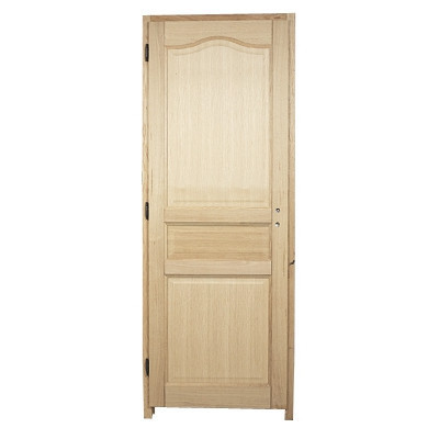 Bloc porte bois exotique 3 pnx 204x73cm droite chapeau de gendarme