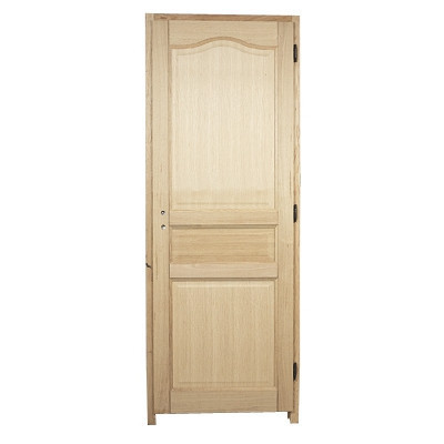 Bloc porte bois exotique 3 pnx 204x73cm gauche chapeau de gendarme