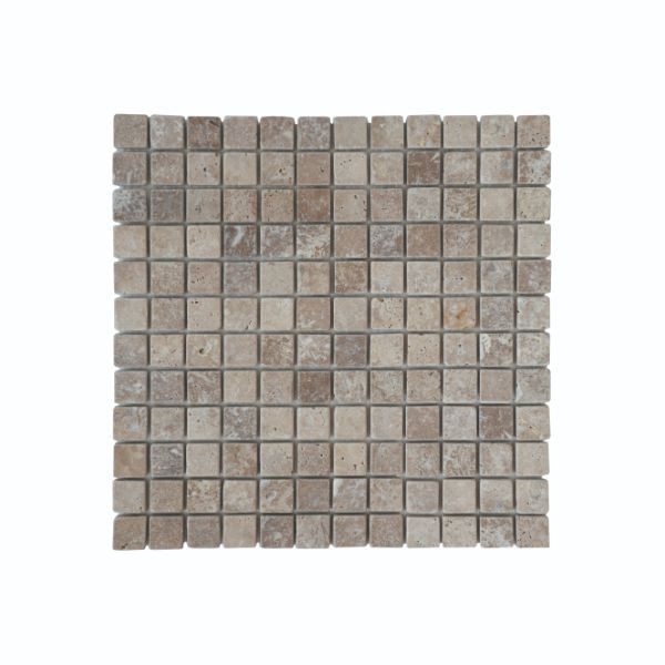 Mosaïque Moka Travertin Naturel 1136, Plaque 30,5 x 30,5 x 1 cm