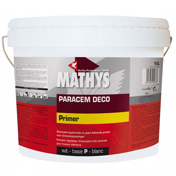 Peinture primaire Paracem Deco Mathys blanc, 10 litres