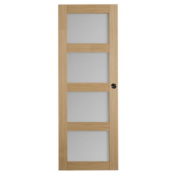 Porte intérieure Quartzo chêne 4 carreaux 204x83 cm, rive droite