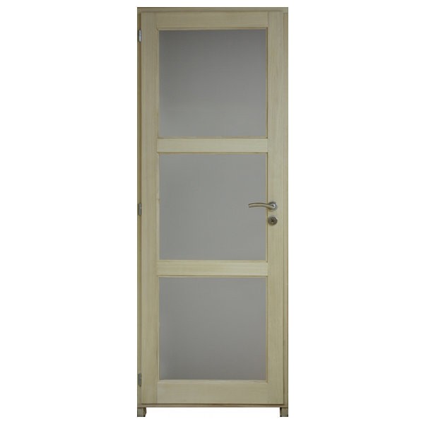 Bloc porte bois exotique clair 3 crx 204x83 cm, droite traverse droite