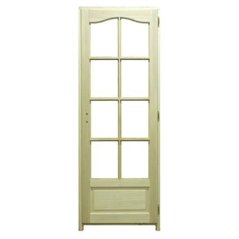 Bloc porte bois exotique 8 crx, 204x83 cm, gauche chapeau gendarme