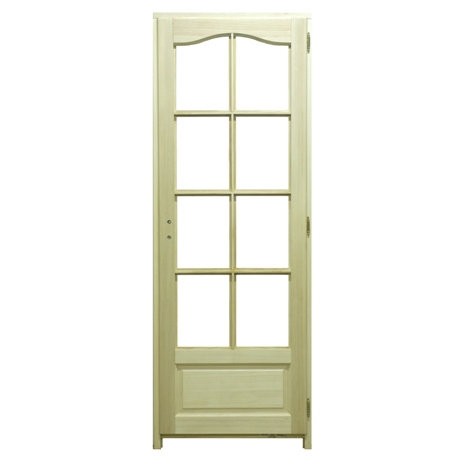 Bloc porte bois exotique 8 crx, 204x73 cm, gauche chapeau gendarme