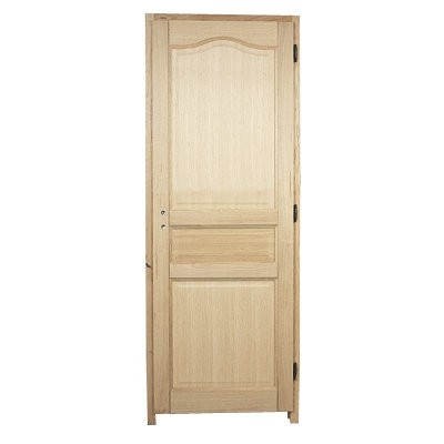 Bloc porte bois exotique 3 panneaux 204x63 cm, gauche chapeau gendarme