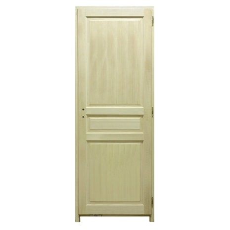 Bloc porte bois exotique 3 panneaux 204x63 cm, gauche traverse droite