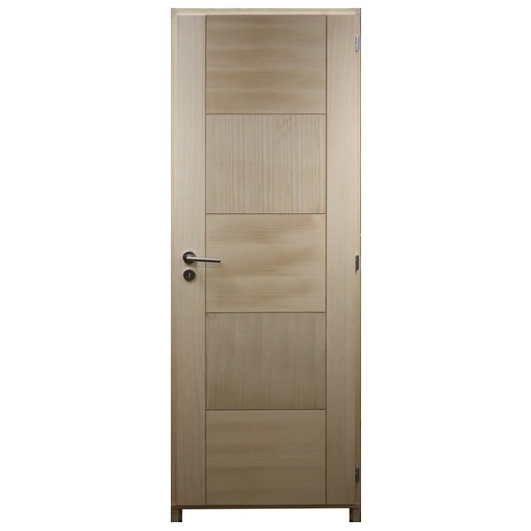 Bloc porte Izen bois exotique 5 panneaux, 204x83 cm, poussant gauche