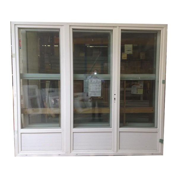 Porte fenêtre 3 vantaux en PVC, 215 x 240