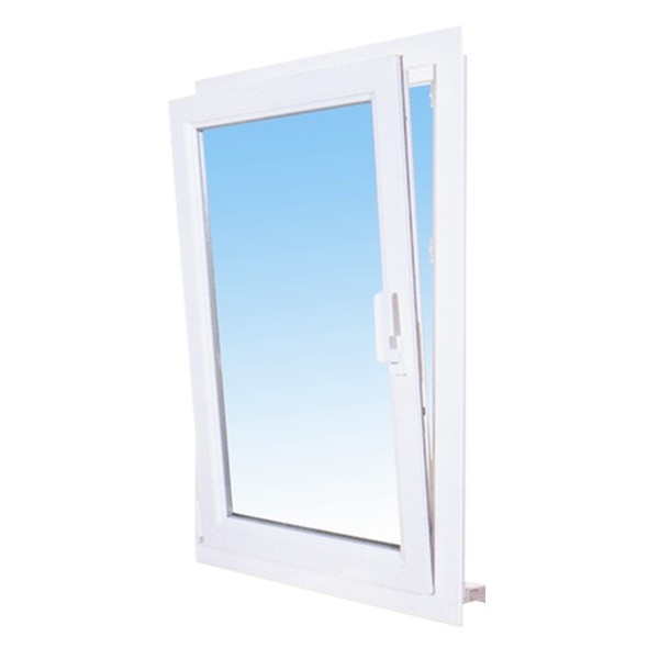 Fenêtre PVC OB 1 Vantail 95 x 60 cm Blanc, Verre Granité, Tirant Droit