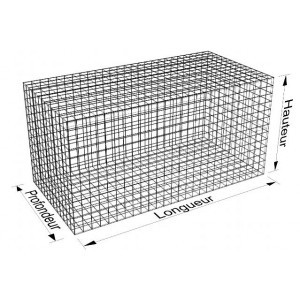 Gabion Cubique 100x100x100 - fil 4 mm - maille 5x10 cm