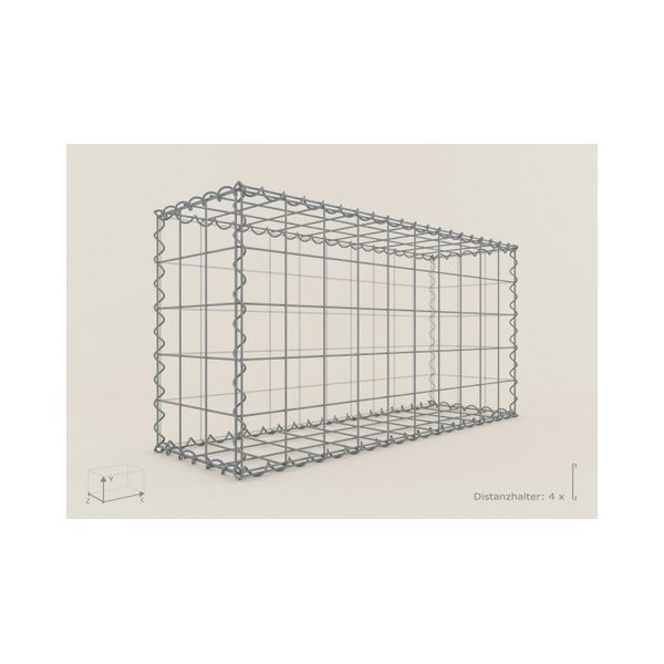 Gabion Cubique 100x100x30 - fil 4 mm - maille 5x5 cm