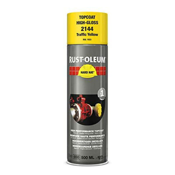 Peinture de Retouche Top Coat Rust-Oleum Jaune Signalisation Aérosol 500 ml