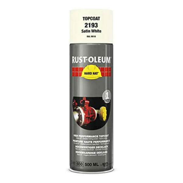 Peinture de Retouche Top Coat Rust-Oleum Blanc Satine Aérosol 500 ml