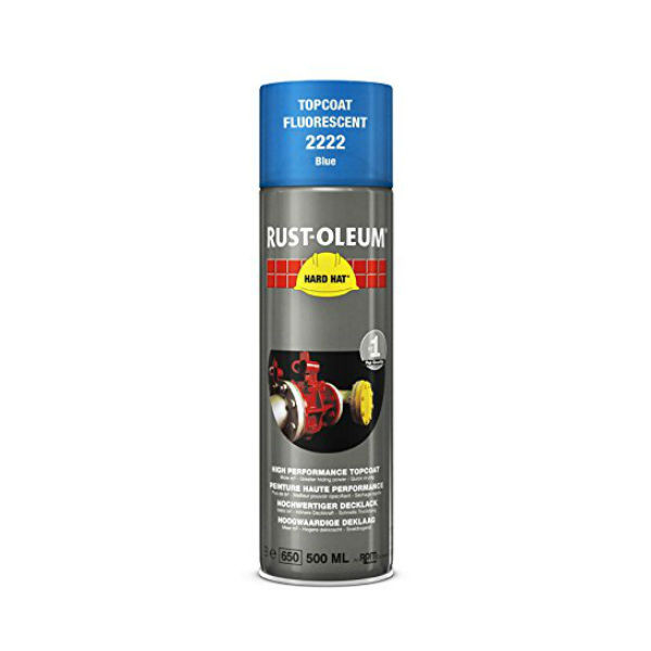 Peinture Finition Hard Hat Rust-Oleum Bleu Fluo Aérosol 500 ml