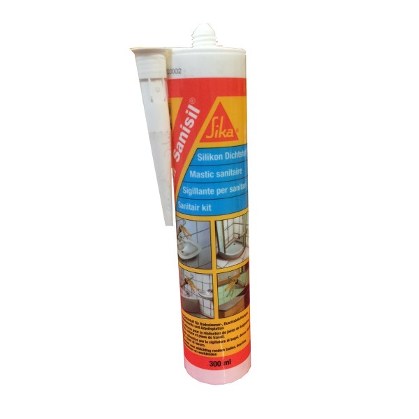 Mastic silicone SIKA SANISIL Blanc anti-moisissures cartouches de 300 ml