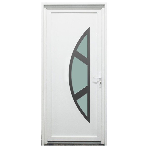 Porte d'entrée PVC Meuse blanche, 215x90cm, poussant gauche