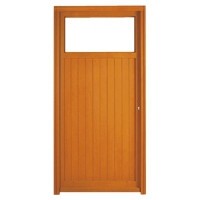 Porte de service Bois exotique Clem, 200x90cm, poussant gauche