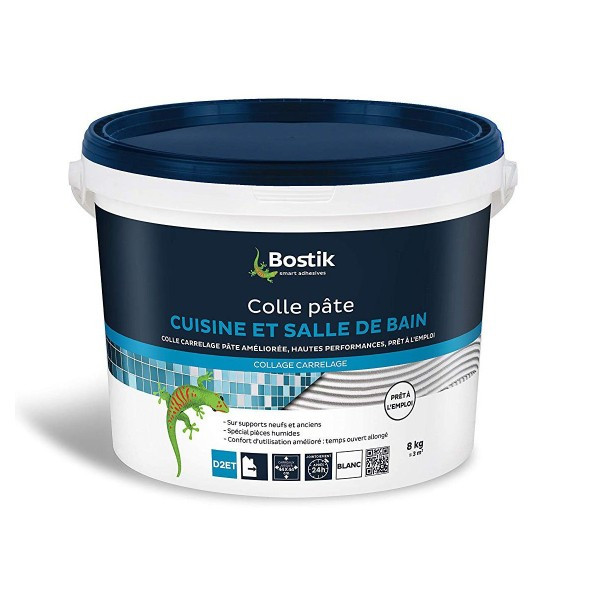 Colle Carrelage Pâte Cuisine SDB Bostik D2ET 8 kg 