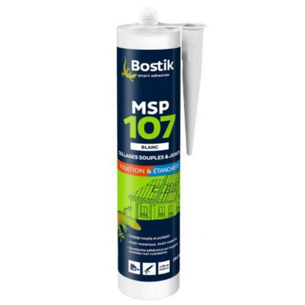 Mastic Colle Étanchéité Blanc Bostik MSP 107 Multi-usages 290 ml