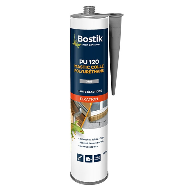 Mastic Colle Polyuréthane Gris Bostik PU120 300 ml 