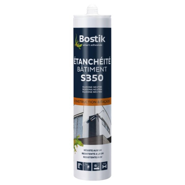 Mastic Silicone Etanchéité Blanc Bostik S352 Bâtiment 300 ml