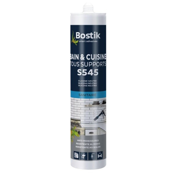 Mastic Silicone Sanitaires Anthracite Bostik S960 pour Pierre 300 ml