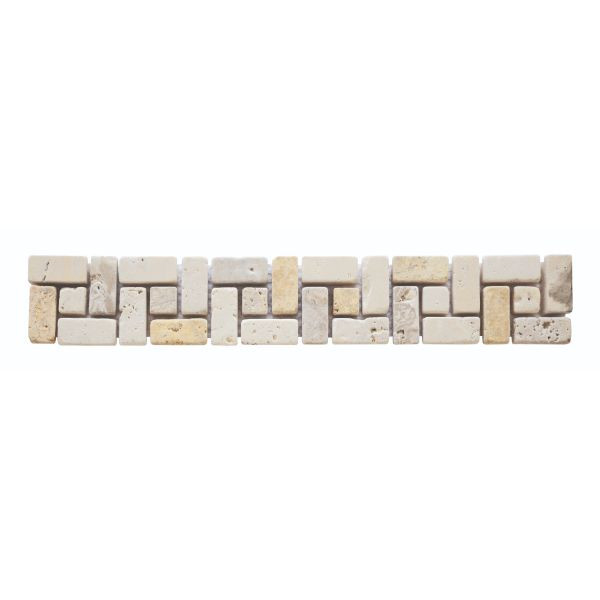 Frise Carrelage Mix Couleurs Travertin Naturel 3560, 5 x 30 x 1 cm