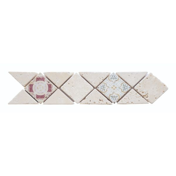 Listel Travertin Agadir Ivoire 3656 6 5 X 32 Cm Materiauxnet Com