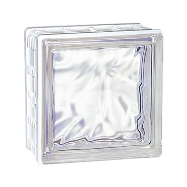 Brique de verre incolore Cubiver 19.8x19.8x8 cm Aspect nuagé, par 5 U