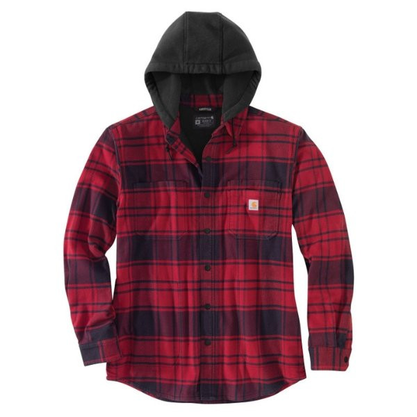 Surchemise-Carhartt-Flannel-Hooded-Shirt-Jac-105621-Oxblood-1