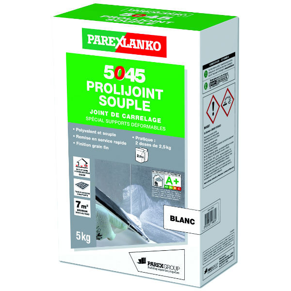 Mortier Joint Souple Mur & Sol 5045 Prolijoint Souple Blanc, 5 kg