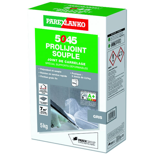 Mortier Joint Souple Mur & Sol 5045 Prolijoint Souple Gris, 5 kg