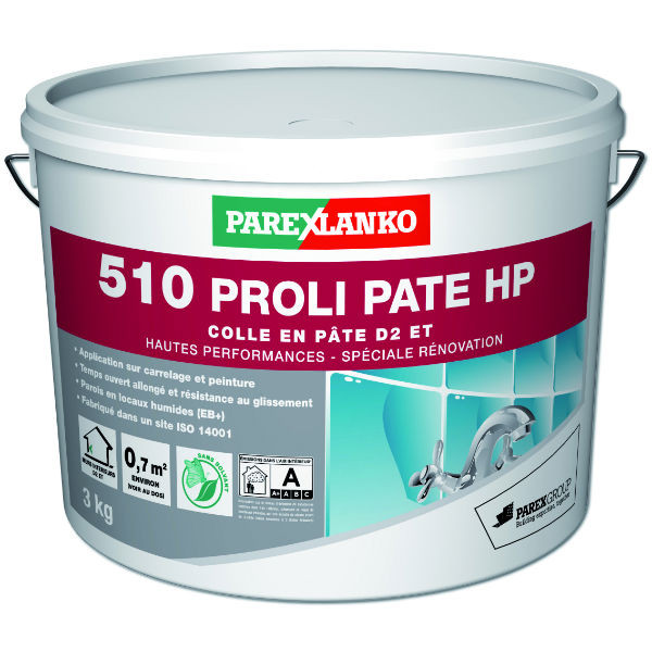 Colle 510 Proli Pâte Haute Performance Carrellage, ParexLanko, 3 kg