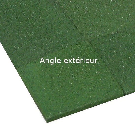 Angle extérieur caoutchouc chanfreiné Hexdalle XE 25 x 25 cm, ép 1 à 4,5 cm, couleur verte, l'unité