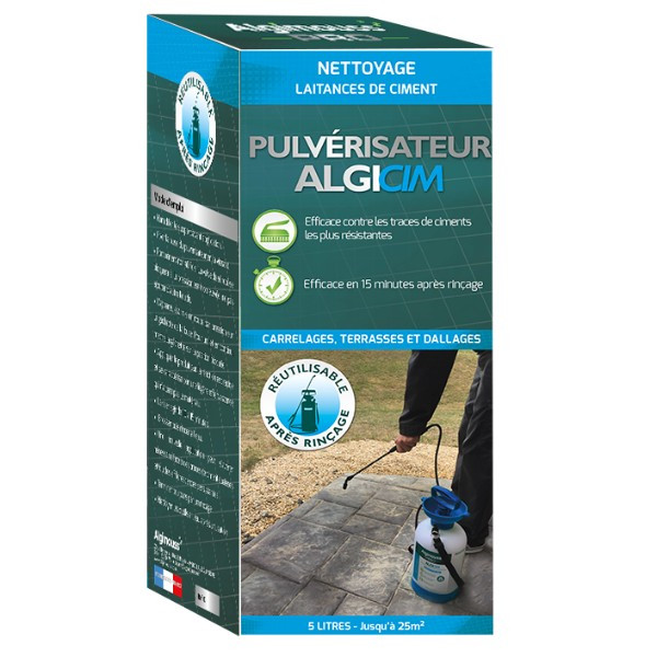 Nettoyant Ciment Terrasses et Dallages AlgiCim, Pulvérisateur 5 litres