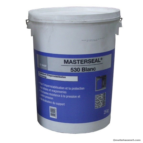 Mortier d'étanchéité Masterseal 530 blanc, le bidon de 25 kg 