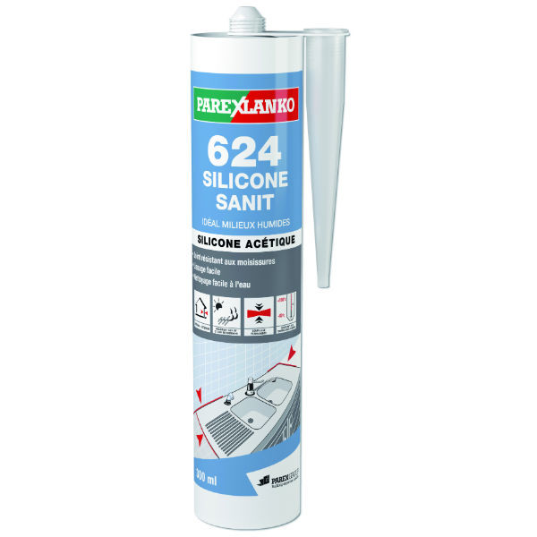 Mastic 624 Silicone Sanit Blanc ParexLanko, 300 ml