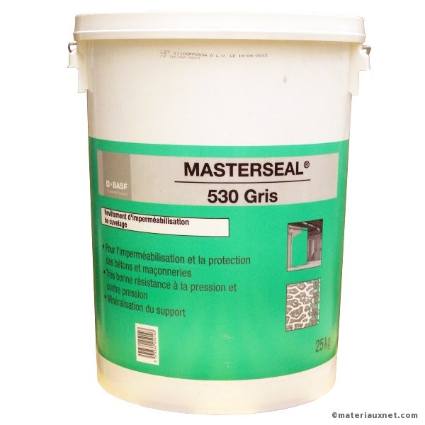 Mortier d'étanchéité Masterseal 530 gris, le bidon de 25 kg 