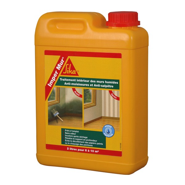 Traitement murs humide Sika Imper Mur, 2 litres